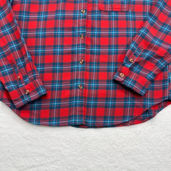 Aeropastale Plaid Flannel Shirt Button Up Cabin Grunge Red Blue Womens L - Picture 4 of 12